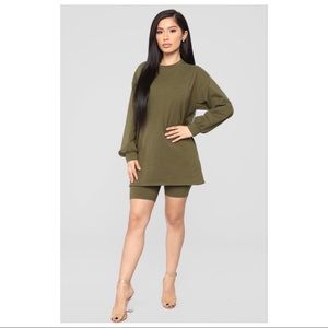 Oversized Long Sleeve Tee & Bike Short Set